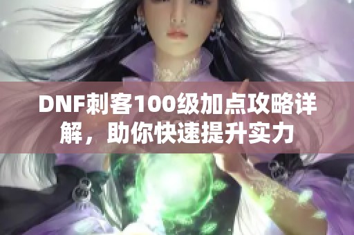 DNF刺客100级加点攻略详解，助你快速提升实力