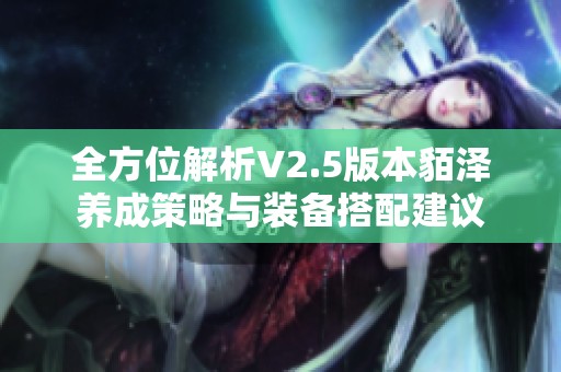 全方位解析V2.5版本貊泽养成策略与装备搭配建议