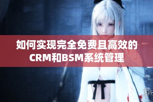 如何实现完全免费且高效的CRM和BSM系统管理