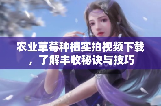 农业草莓种植实拍视频下载，了解丰收秘诀与技巧