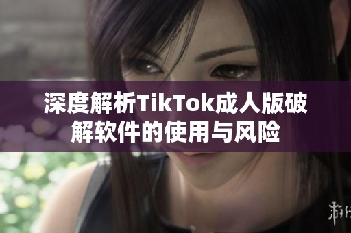 深度解析TikTok成人版破解软件的使用与风险