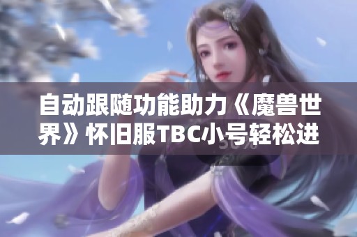 自动跟随功能助力《魔兽世界》怀旧服TBC小号轻松进出副本