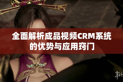 全面解析成品视频CRM系统的优势与应用窍门