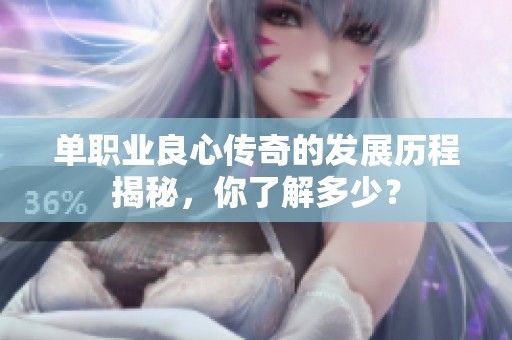 单职业良心传奇的发展历程揭秘，你了解多少？
