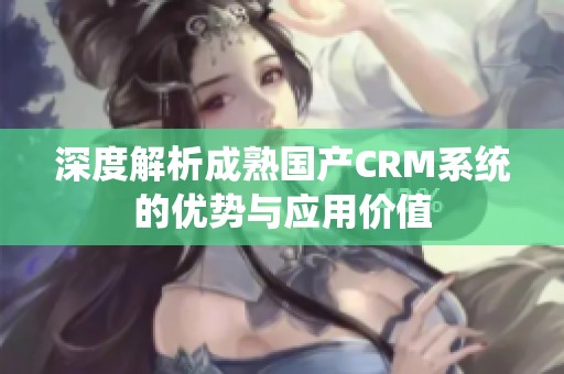 深度解析成熟国产CRM系统的优势与应用价值