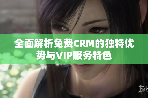 全面解析免费CRM的独特优势与VIP服务特色