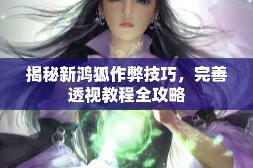 揭秘新鸿狐作弊技巧，完善透视教程全攻略