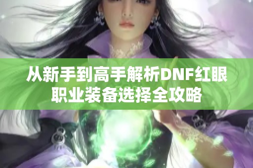 从新手到高手解析DNF红眼职业装备选择全攻略