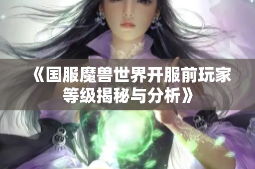 《国服魔兽世界开服前玩家等级揭秘与分析》