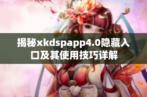 揭秘xkdspapp4.0隐藏入口及其使用技巧详解