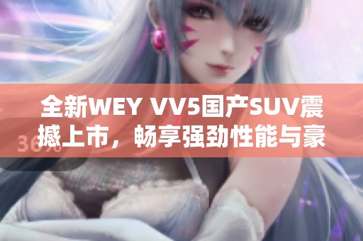 全新WEY VV5国产SUV震撼上市，畅享强劲性能与豪华配置