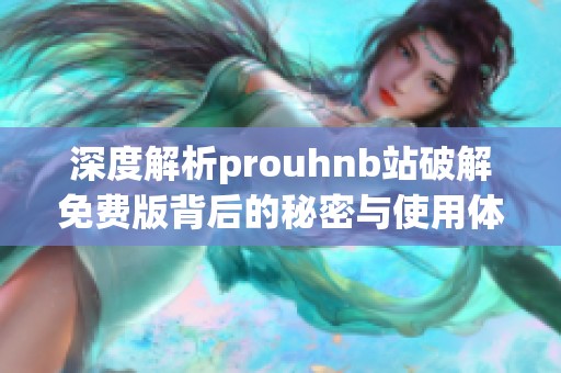 深度解析prouhnb站破解免费版背后的秘密与使用体验