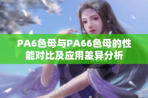 PA6色母与PA66色母的性能对比及应用差异分析