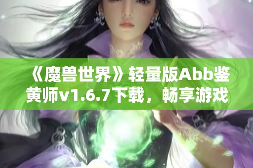 《魔兽世界》轻量版Abb鉴黄师v1.6.7下载，畅享游戏新体验