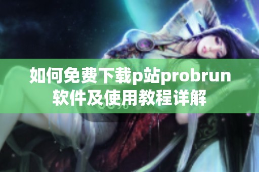 如何免费下载p站probrun软件及使用教程详解