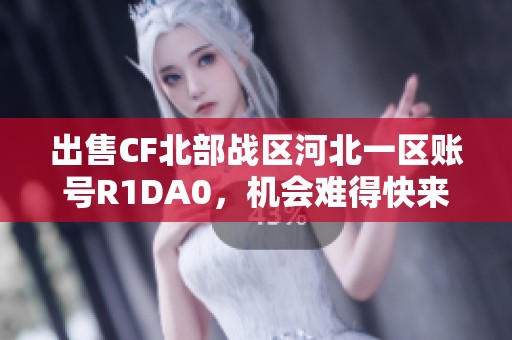 出售CF北部战区河北一区账号R1DA0，机会难得快来抢购！