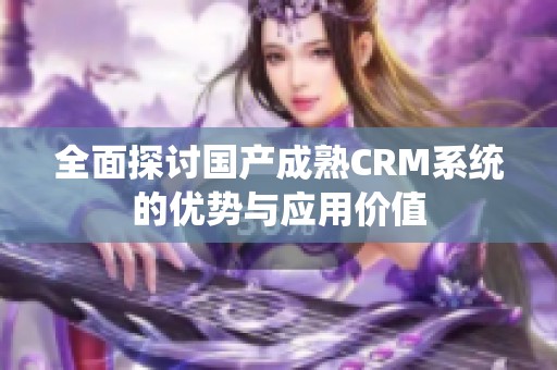 全面探讨国产成熟CRM系统的优势与应用价值