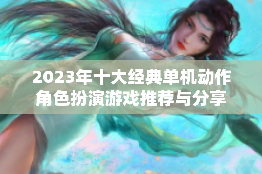 2023年十大经典单机动作角色扮演游戏推荐与分享