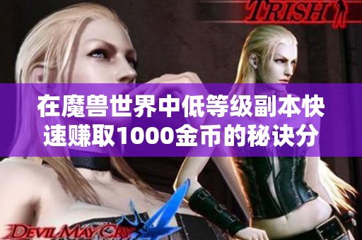 在魔兽世界中低等级副本快速赚取1000金币的秘诀分享