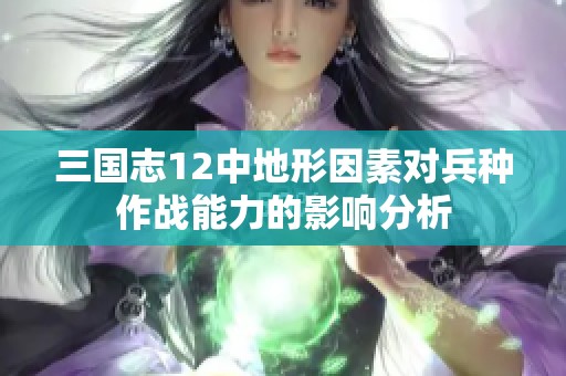 三国志12中地形因素对兵种作战能力的影响分析