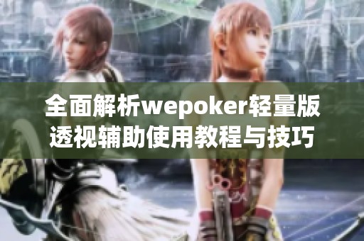 全面解析wepoker轻量版透视辅助使用教程与技巧