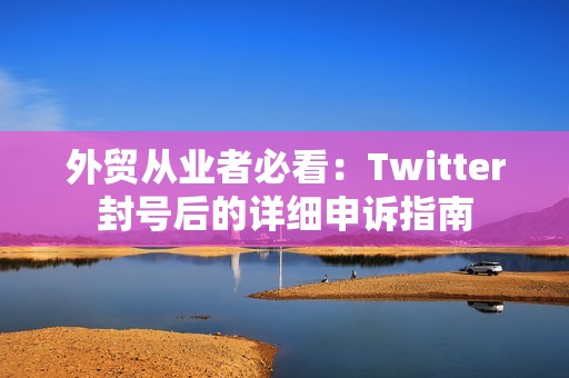 外贸从业者必看：Twitter封号后的详细申诉指南